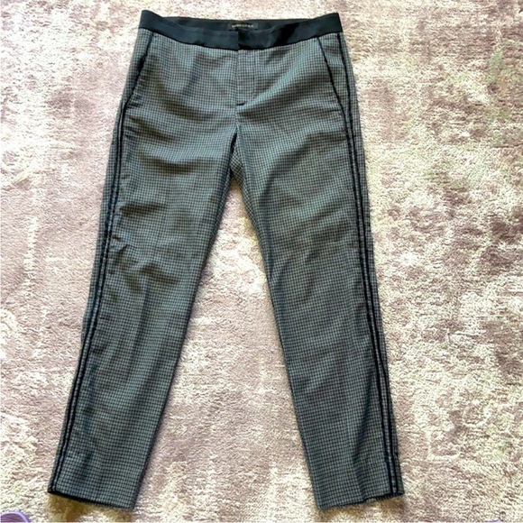 Banana Republic Jacquard Slim Straight Leg Crop Ankle Pants Black - Picture 5 of 5